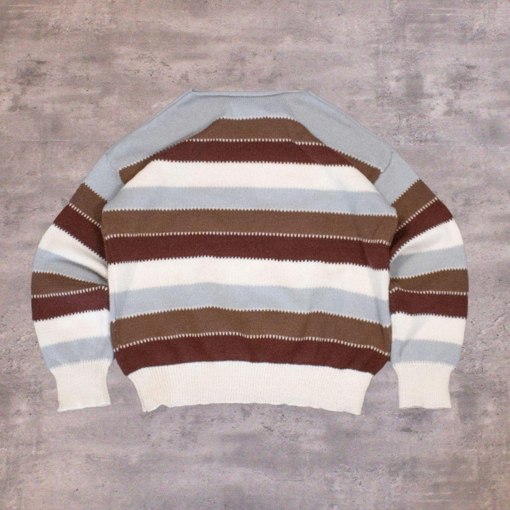 Vintage VTG 1990's 90's Stripped Multi Color Boxy Crewneck Sweater